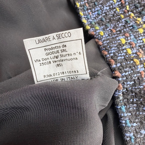 Anna Maria Paletti Italian Tweed Pencil Skirt Black Multi Color Business Size 40 - Picture 4 of 6